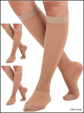 3 Pairs Sheer Compression Socks 15-20mmHg, 80% Nylon 20% Spandex, Closed Toe